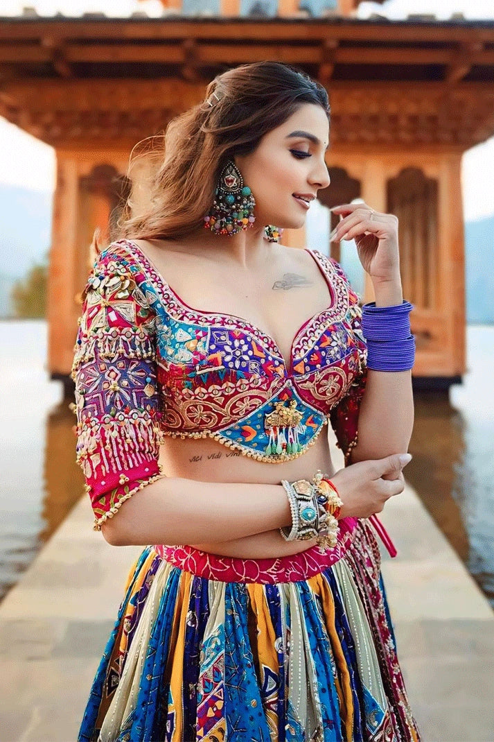 Prachi Solanki Heavy Flair Multi Colour Chaniya Choli For Navratri