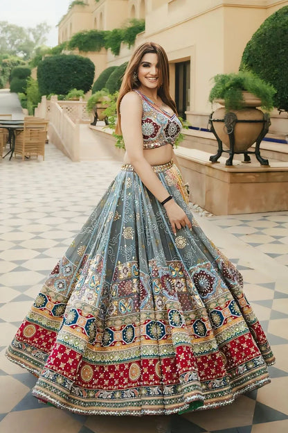 Prachi Solanki Multi Color Mirror Work Chaniya Choli