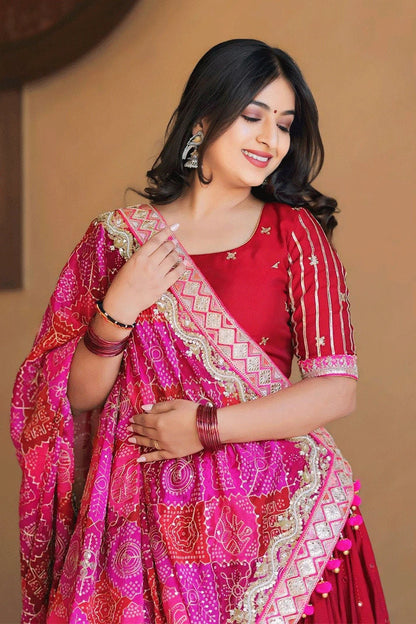 Heavy Flair Rani Pink Lehenga Choli For Garba