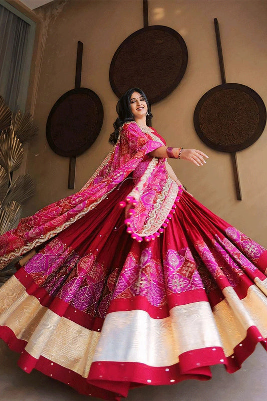 Heavy Flair Rani Pink Lehenga Choli For Garba