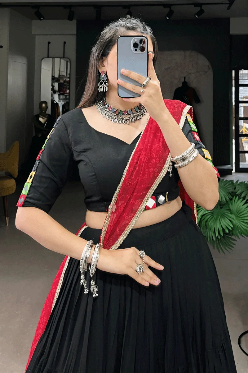Ready To Wear Black Colour Chaniya Choli For Wedding