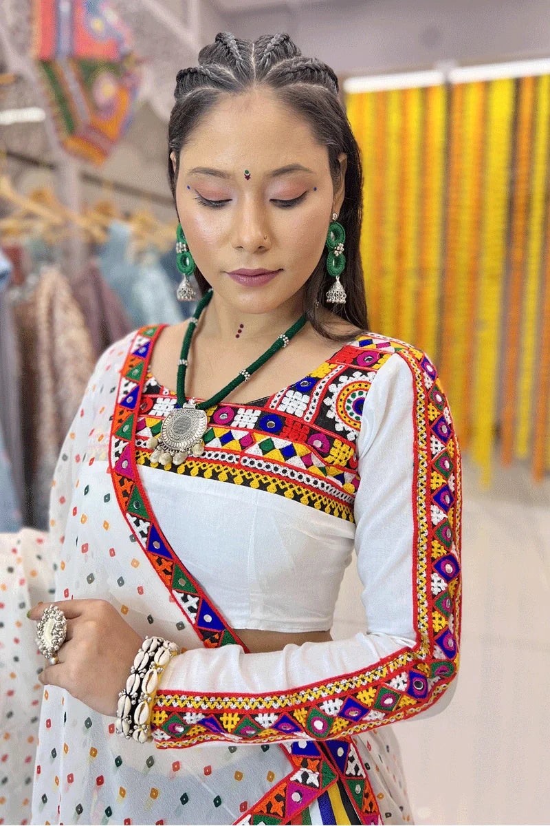 Navratri Special Multi Colour Lehenga With Full Sleeve Blouse